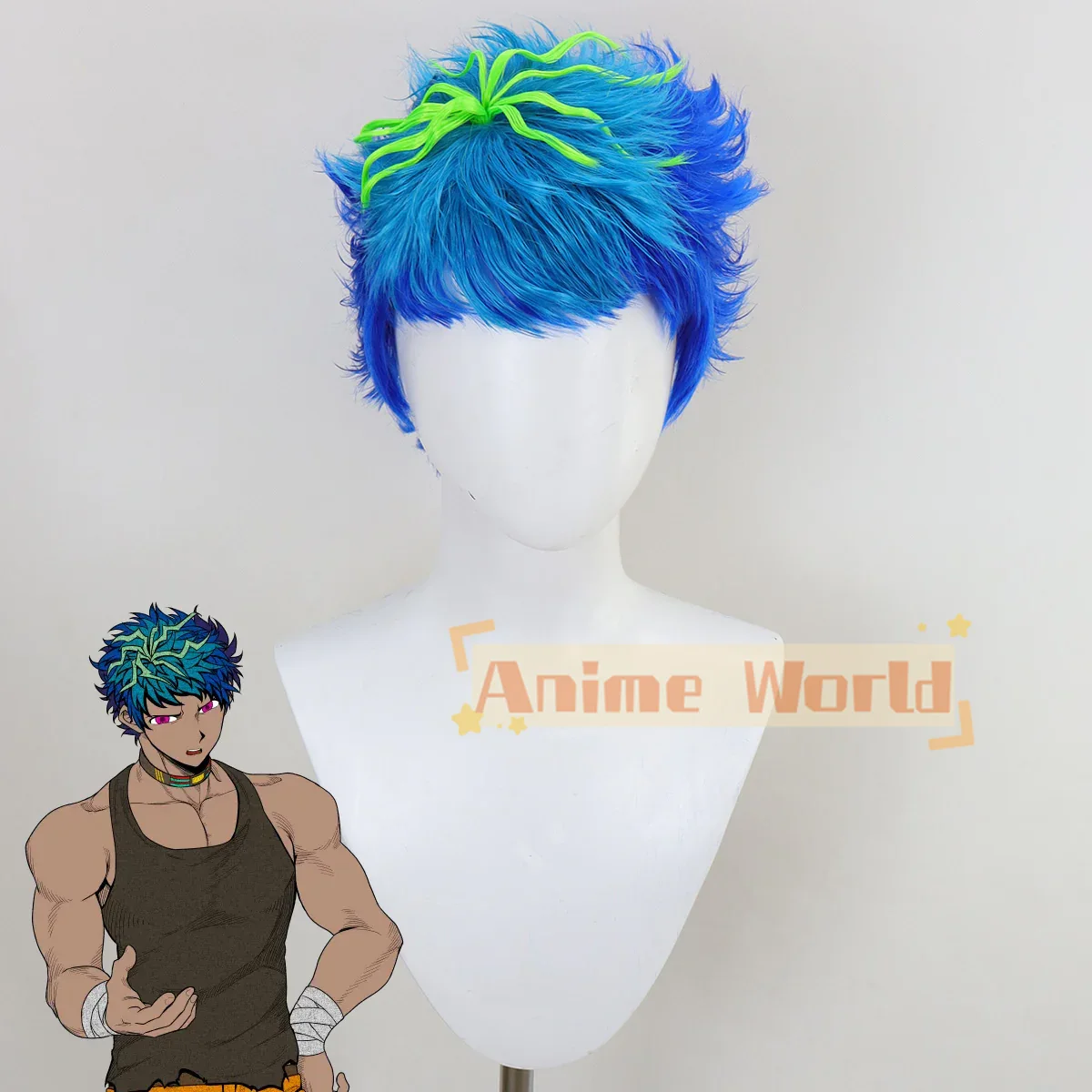 Anime Cosplay Blue Hair - Your Turn To Die Naomichi Kurumada-peluca