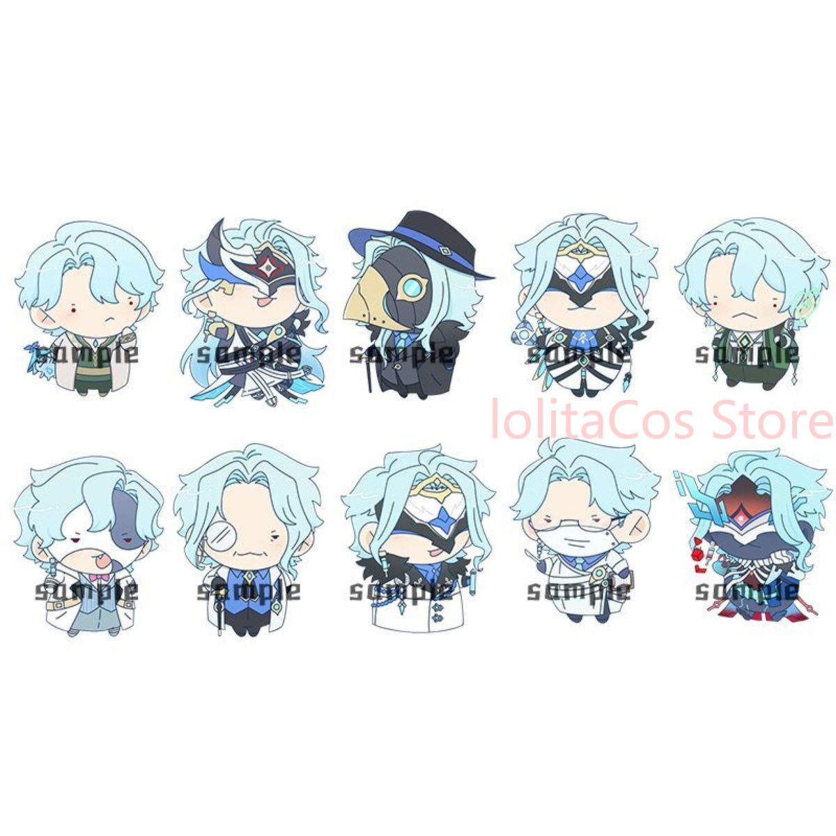 Anime Cosplay Kawaii - Set de 10 Figuras Acrílicas Miniatura