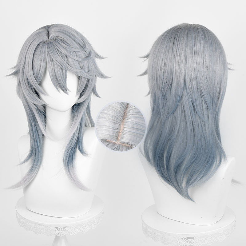 Anime Cosplay Blue Hair - HSR Sunday-Peluca de Cosplay de 52cm,