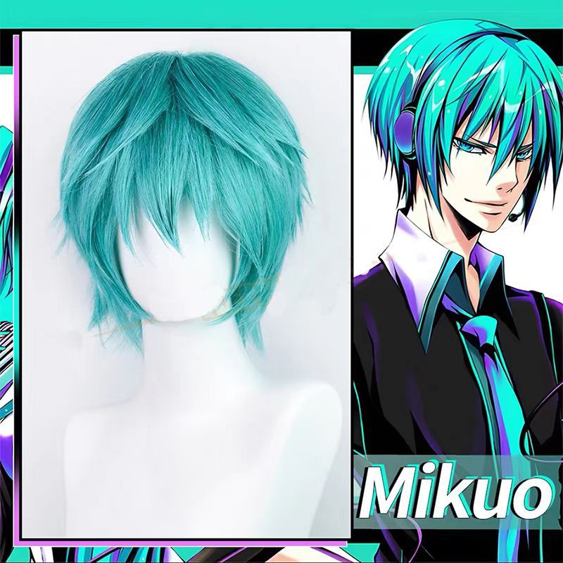 Anime Cosplay Blue Hair - Peluca de Cosplay Mikuo, accesorios para