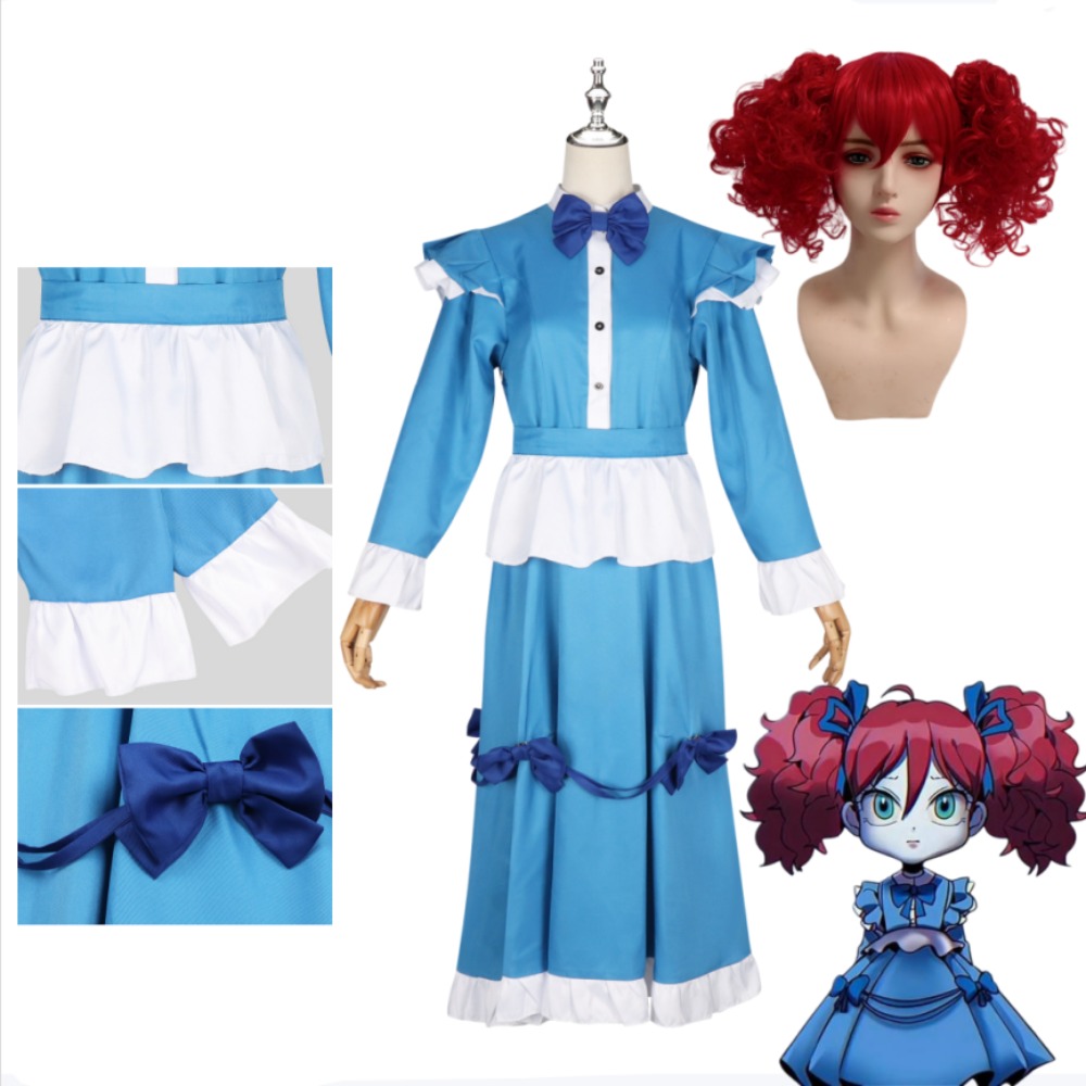 Disfraz de Cosplay de Poppy Re - Anime Cosplay Blue Hair reseña y precio