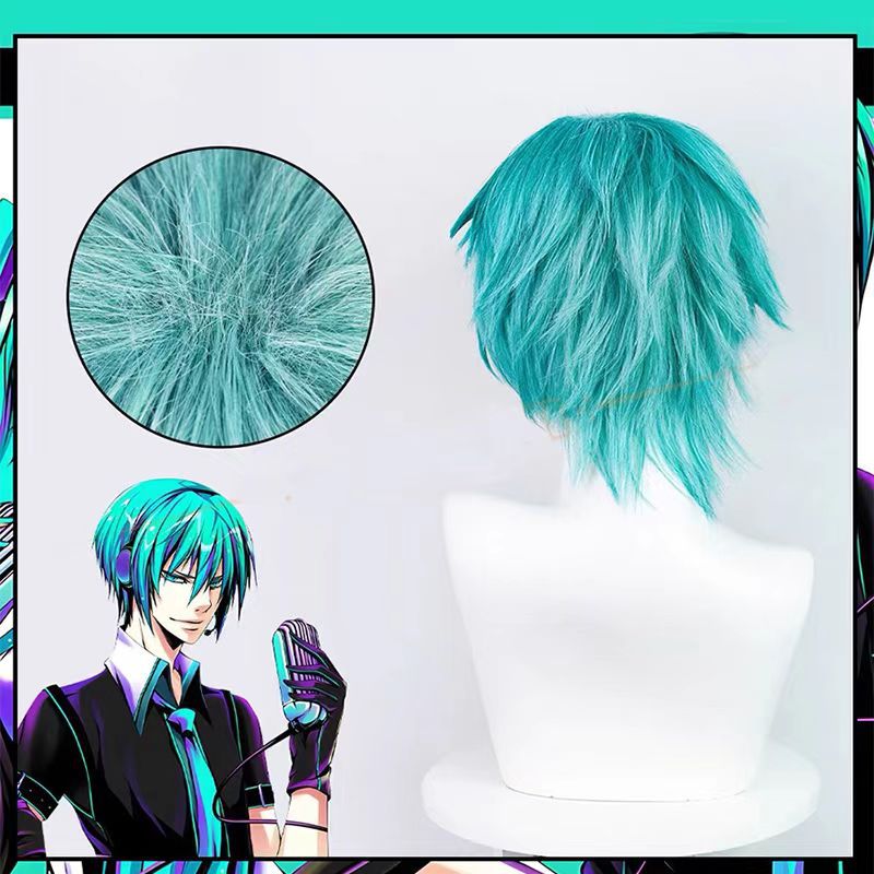 Peluca de Cosplay Mikuo, acces - Anime Cosplay Blue Hair reseña y precio