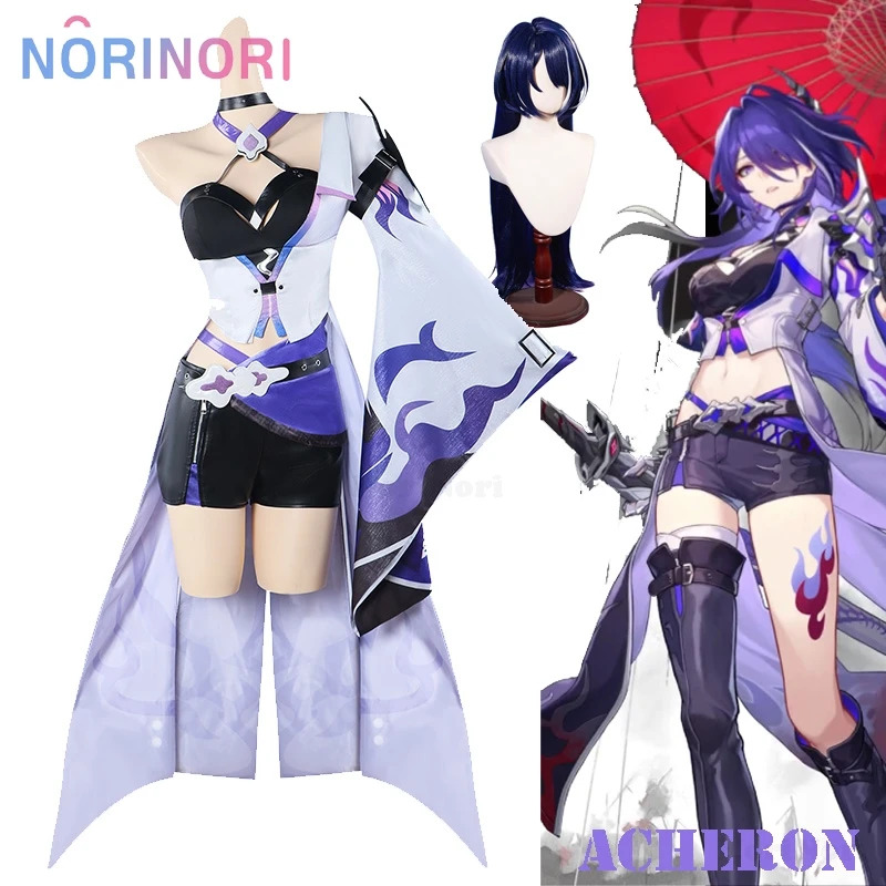 2025 Acheron disfraz peluca ju - Anime Cosplay Event 2025 reseña y precio